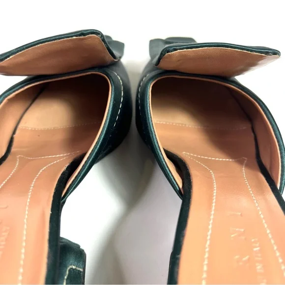 Marni Green Satin Mules Sandals Block Heel Size 38.5 - Picture 7 of 13